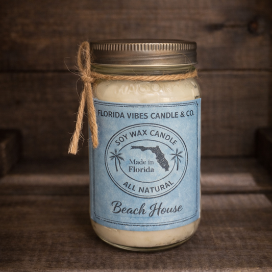 Beach House 16 oz Mason Jar Candle