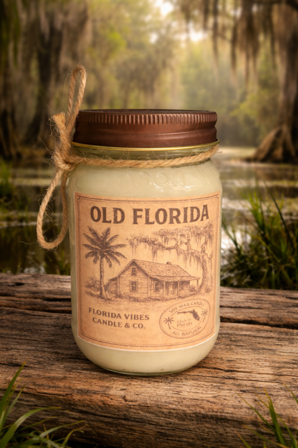 OLD FLORIDA 16 oz Mason Jar