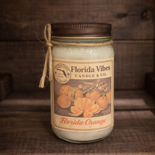FLORIDA ORANGE 16 oz Mason Jar