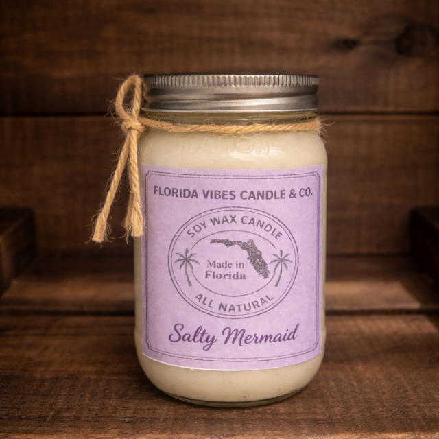 SALTY MERMAID 16 oz Mason Jar